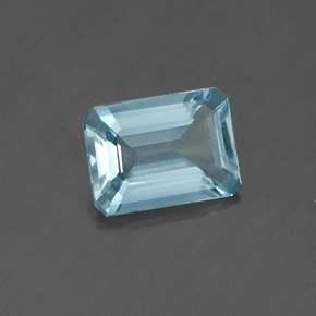 Acquamarina naturale blu da 1,13 ct, taglio smeraldo, VS