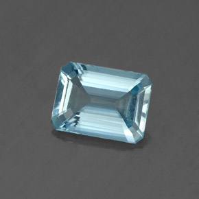Acquamarina naturale blu da 1,13 ct, taglio smeraldo, VS