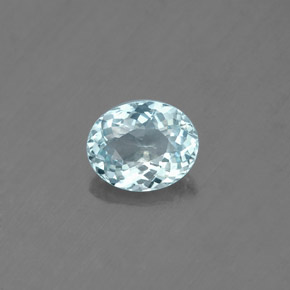 Acquamarina naturale blu da 0,60 ct, taglio ovale, VS