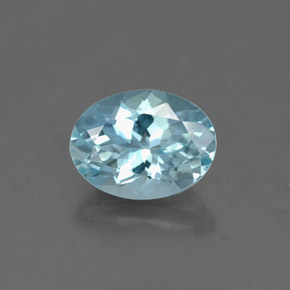 Acquamarina naturale blu da 1,25 ct, taglio ovale, VS-SI
