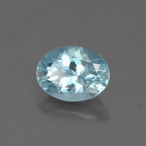 Acquamarina naturale blu da 1,25 ct, taglio ovale, VS-SI