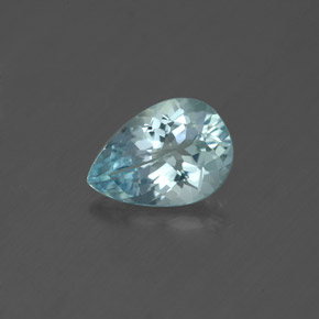 Acquamarina naturale blu da 1,07 ct, taglio a pera, VVS