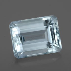 Acquamarina naturale blu da 4,80 ct, taglio smeraldo, VVS