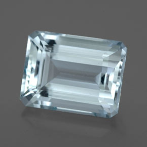 Acquamarina naturale blu da 4,80 ct, taglio smeraldo, VVS