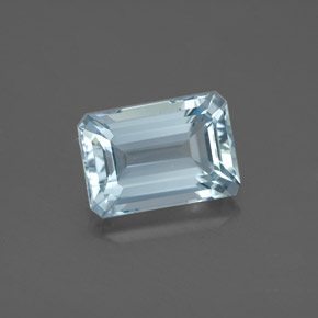 Acquamarina naturale blu da 2,86 ct, taglio smeraldo, VVS