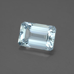 Acquamarina naturale blu da 2,86 ct, taglio smeraldo, VVS