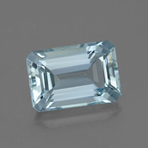 Acquamarina naturale blu da 2,13 ct, taglio smeraldo, VVS