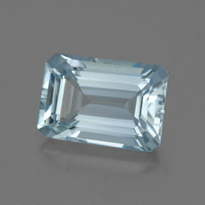 Acquamarina naturale blu da 2,13 ct, taglio smeraldo, VVS