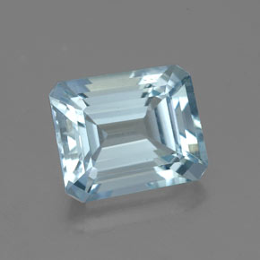 Acquamarina naturale blu da 2,20 ct, taglio smeraldo, VVS