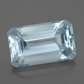Acquamarina naturale blu da 5,33 ct, taglio smeraldo, VS