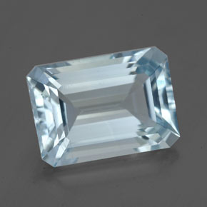 Acquamarina naturale blu da 4,37 ct, taglio smeraldo, VS