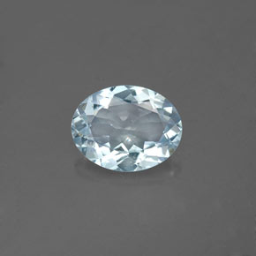 Acquamarina naturale blu da 1,38 ct, taglio ovale, VS