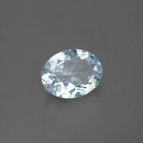 Acquamarina naturale blu da 1,38 ct, taglio ovale, VS