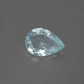 Acquamarina naturale blu da 1,28 ct, taglio a pera, VS