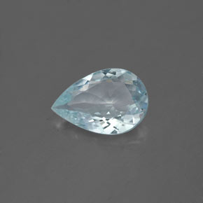Acquamarina naturale blu da 1,28 ct, taglio a pera, VS
