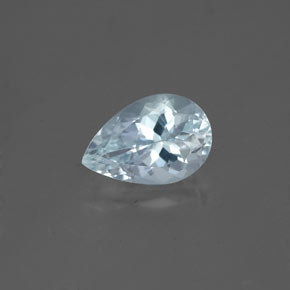 Acquamarina naturale blu da 1,29 ct, taglio a pera, VVS