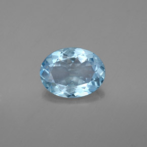 Acquamarina naturale blu da 1,37 ct, taglio ovale, VS