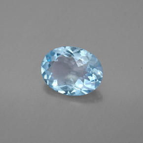 Acquamarina naturale blu da 1,37 ct, taglio ovale, VS