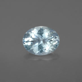 Acquamarina naturale blu da 1,66 ct, taglio ovale, VS