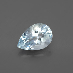 Acquamarina naturale blu da 1,34 ct, taglio a pera, VS