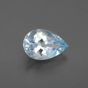Acquamarina naturale blu da 1,34 ct, taglio a pera, VS