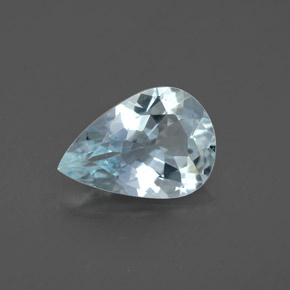 Acquamarina naturale blu da 1,36 ct, taglio a pera, VS