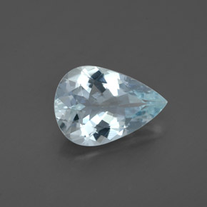 Acquamarina naturale blu da 1,36 ct, taglio a pera, VS