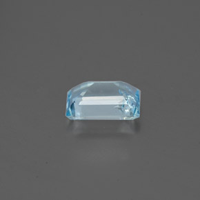 Acquamarina naturale blu da 0,80 ct, taglio smeraldo, SI