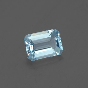 Acquamarina naturale blu da 0,76 ct, taglio smeraldo, VVS