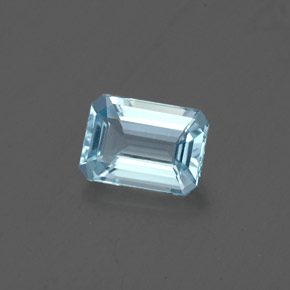 Acquamarina naturale blu da 0,76 ct, taglio smeraldo, VVS