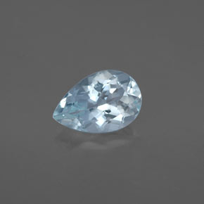Acquamarina naturale blu da 1,22 ct, taglio a pera, VS