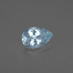 Acquamarina naturale blu da 1,22 ct, taglio a pera, VS