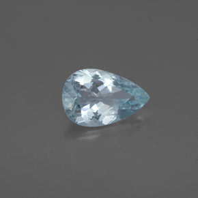 Acquamarina naturale blu da 1,07 ct, taglio a pera, VVS-VS