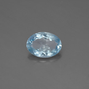 Acquamarina naturale blu da 1,09 ct, taglio ovale, VS