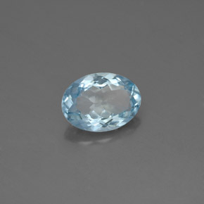 Acquamarina naturale blu da 1,09 ct, taglio ovale, VS