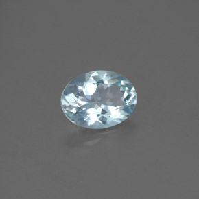 Acquamarina naturale blu da 1,17 ct, taglio ovale, VS