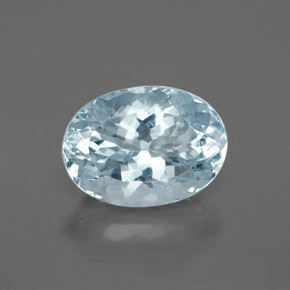 Acquamarina naturale blu da 2,37 ct, taglio ovale, VS-SI