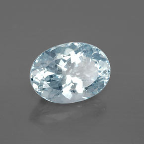 Acquamarina naturale blu da 2,37 ct, taglio ovale, VS-SI