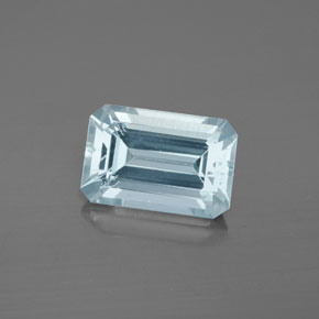 Acquamarina naturale blu da 2,34 ct, taglio smeraldo, VS-SI