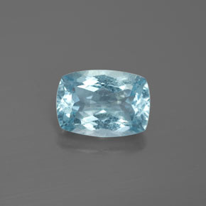Acquamarina naturale blu da 2,77 ct, taglio a cuscino, VS-SI