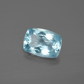 Acquamarina naturale blu da 2,77 ct, taglio a cuscino, VS-SI