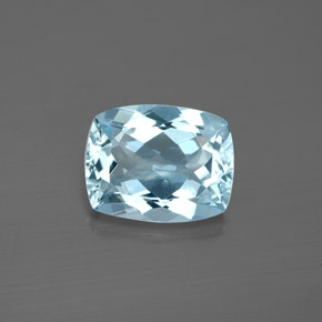 Acquamarina naturale blu da 2,37 ct, taglio a cuscino, VVS-VS