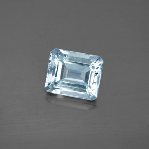 Acquamarina naturale blu da 2,14 ct, taglio smeraldo, SI