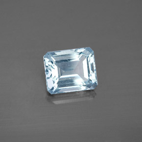 Acquamarina naturale blu da 2,14 ct, taglio smeraldo, SI