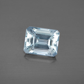 Acquamarina naturale blu da 2,73 ct, taglio smeraldo, VS