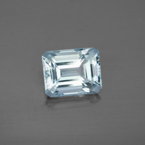 Acquamarina naturale blu da 2,73 ct, taglio smeraldo, VS