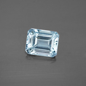 Acquamarina naturale blu da 2,19 ct, taglio smeraldo, VVS-VS