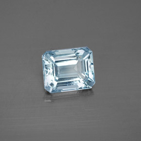 Acquamarina naturale blu da 2,19 ct, taglio smeraldo, VVS-VS