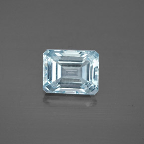Acquamarina naturale blu da 2,57 ct, taglio smeraldo, VS