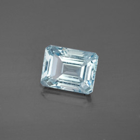 Acquamarina naturale blu da 2,57 ct, taglio smeraldo, VS